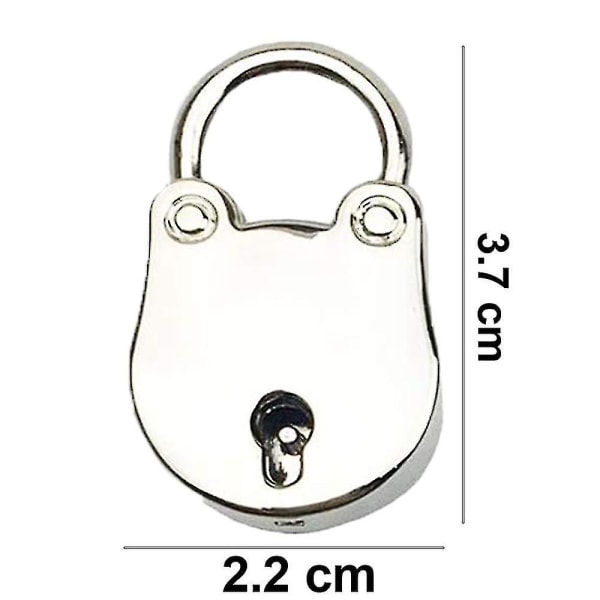 Hængelåse Mini Key Locks Vintage hængelås Mini Bear Locks Lille håndtaske Silver