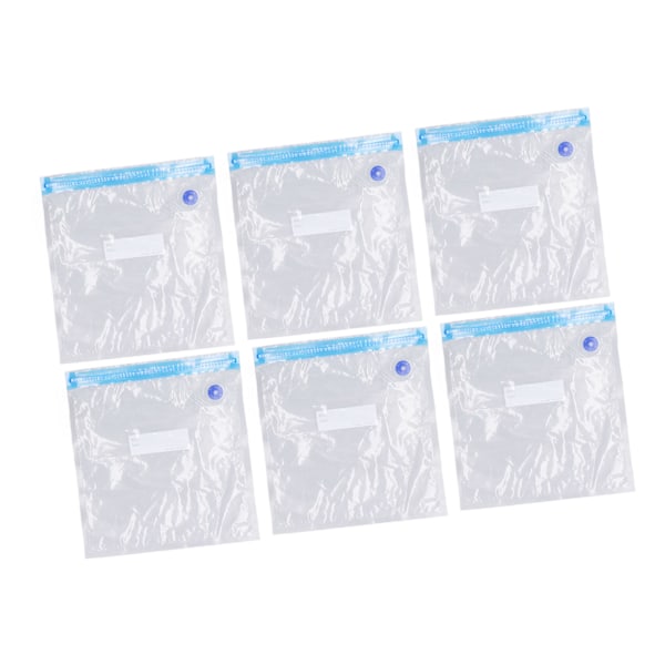 6 st Vakuumförvaringspåse Utrymmesbesparande Bra tätning Transparent Återanvändbara vakuumförseglingspåsar för matkläder 26x34cm/10,2x13,4in
