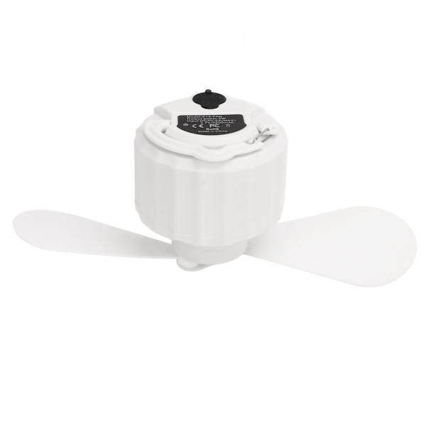Telt Loftventilator Udendørs Bærbar Dobbeltbladet Ventilator Camping USB Lys Elektrisk Ventilator Hvid 5200mAh