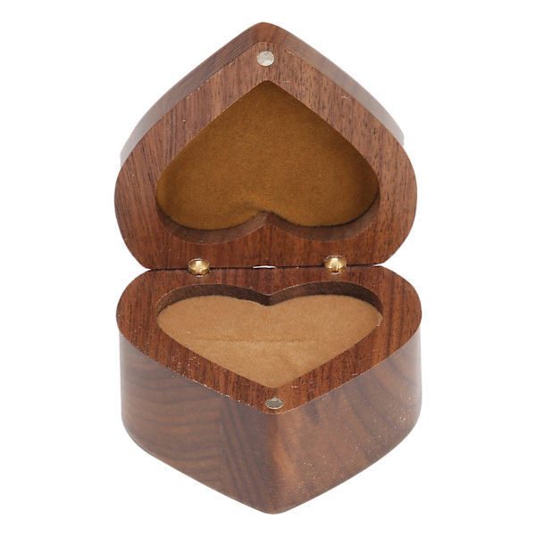 Ring Box Hjärtformad trä smycken arrangör förslag Bröllop förlovning gåvor