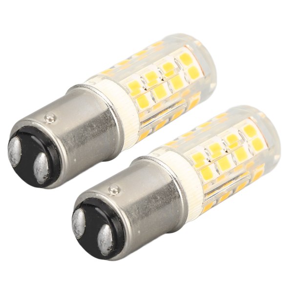 2 st små LED-majslampor dimbara BA15D för symaskin kylskåpslampor varmvitt ljus