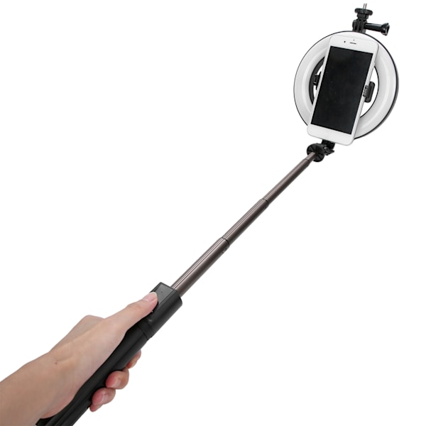 Langaton Bluetooth-matkapuhelimen selfie-tikku täyttövalolla, LED-täyttövaloteline kolmijalka