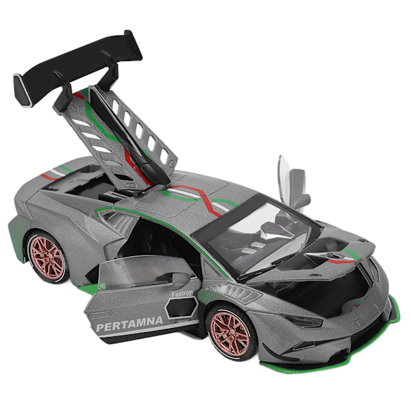 1/32 Legering Die-Cast Model Sportsvogn Simulation Lyd Lys Træk Tilbage Superbil til Børn Grå