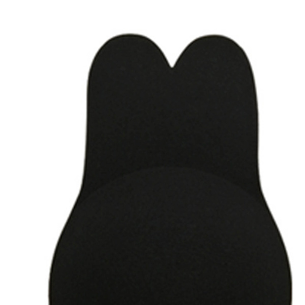 Självhäftande BH Andningsbar Bröstlyft Klippbar Återanvändbar Kaninöron Form Stick BH:ar för rygglös brudklänning Svart 11 cm/ 4,3 tum (L, XL)