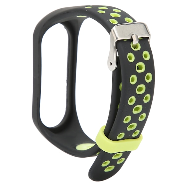 Smart Armband Band Smartwatch Armband Loop Armbandsrem Bicolor Anti Lost för Xiaomi Mi Band 6 5 NFC (Svart Grön)