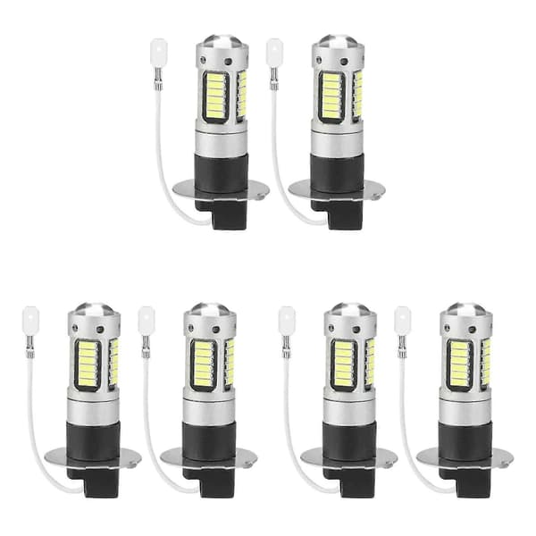 6 stk. H3 Super Bright LED Tågelygter til Kørelys, 6000k Hvid HA