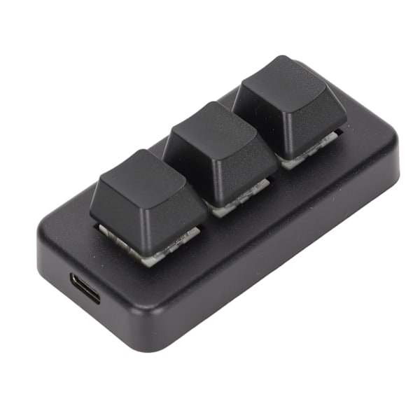 Knappsats med 3 tangenter RGB Bakgrundsbelyst 3 tangenter USB-gränssnitt Mini Mekanisk Programmerbar Plug and Play Macro-knappsats för dator Svart