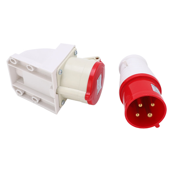 Industriell stickkontakt 380415V 32A 4Pin 3P+E IP44 Vattentät Ytmonterad för byggarbetsplatser
