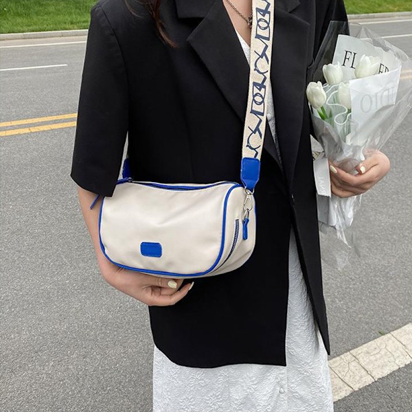 Damer En-Skulder Messenger Bag Stilig Enkel Ensfarget Veske Casual Vesker Blå