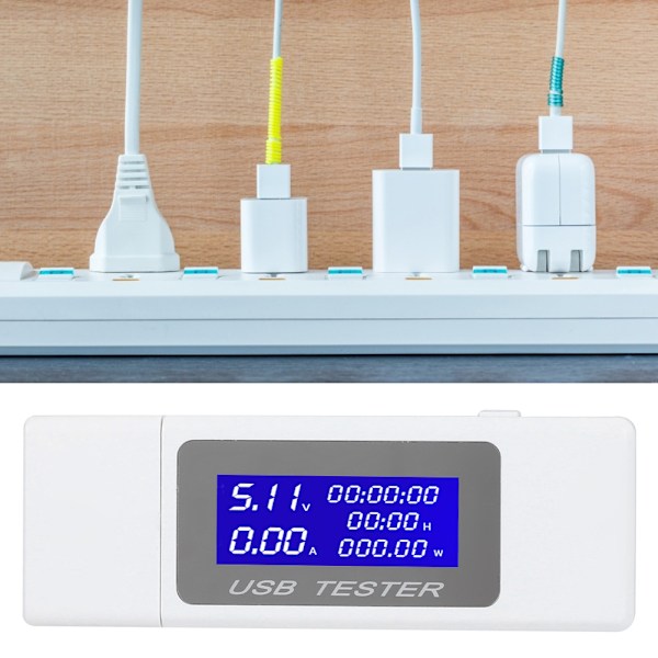 USB Tester Multifunktionell Kapacitet Ström Strömspänning DC Digital Voltmeter Mätare