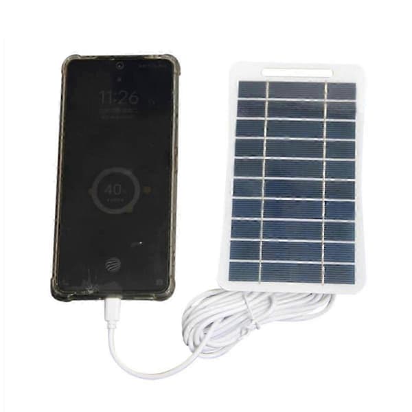 5V 2W Mini solpanel, USB solladdare Mikro-typ solpaneler, Bärbar solpanel för telefon Ho White