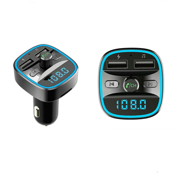 Langaton auton Bluetooth Fm-radiolähetin Mp3-sovitin auto Qc 2 USB -laturi