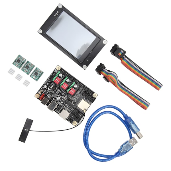 CNC Engraver Control Board 32-bitars WiFi Offline Controller med 3,5-tums pekskärm och stegmotordrivrutin 12‑24VDC