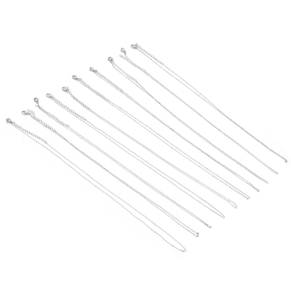 10 stk Halskæder DIY Enkle fashionable rustfrit stål Chokers til mænd Kvinder Håndværk Dekoration Gave