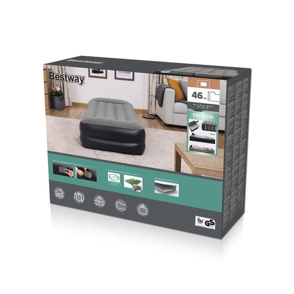 Bestway Tritech Air Mattress with Built-in Pump Svart, Grå Tritech
