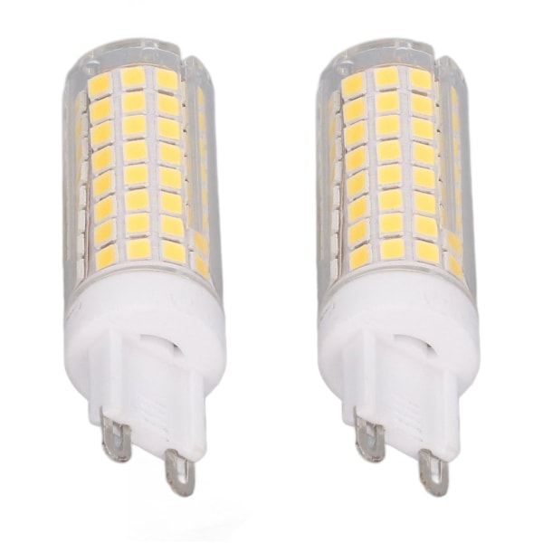 G9 Pære 102 LED dimbar øyevennlig Naturlig lys 10W lyspære for bordlampe Lysekrone AC 100‑120V 2 stk