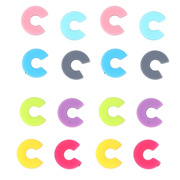 16PCS Mini Circle Silikon Vinglas Marker Cup Identifieringsring igenkänningsetikett