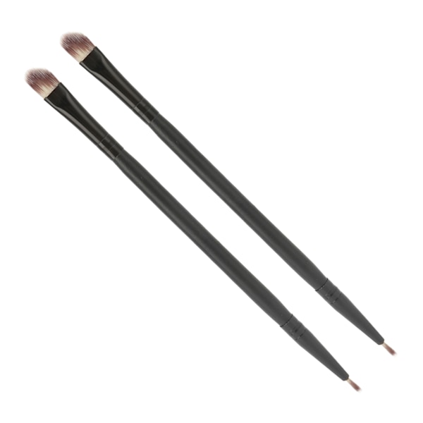 2 stk dobbeltsidede øjenskyggebørster hypoallergen professionel øjenskyggemakeupbørste med sort skaft
