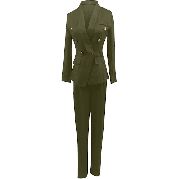 Grön damkostym set - Blazer och byxor ensemble