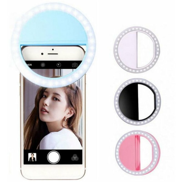 Bærbar Selfie L-ED Ring Light Fill Camera Flash til Universal Mobiltelefon (Pink, Cell), Model: Pink Cell