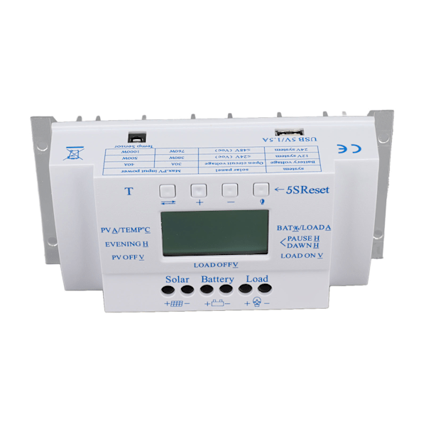 12V 24V Solcellecontroller Smart Solladningscontroller MPPT T40A med skærm