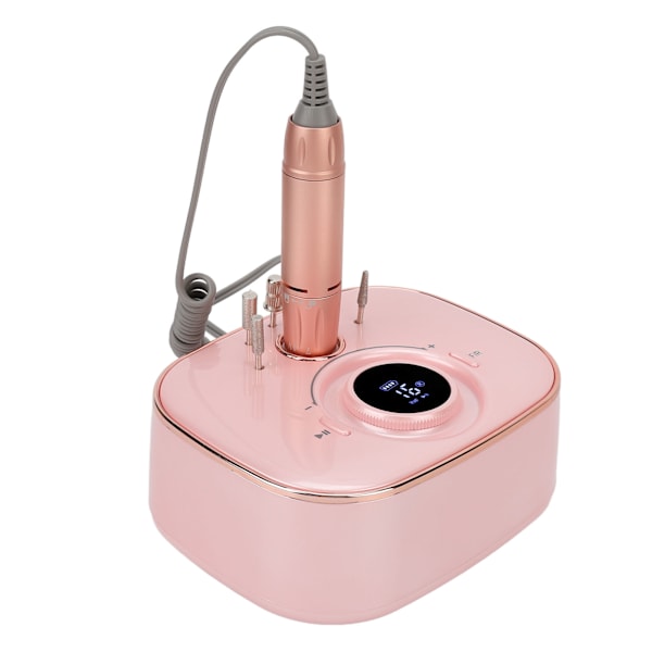 Nagelslipmaskin 35000 RPM LED Lågt ljud Långvarig Uppladdningsbar Bärbar Nagelfilsmaskin i Rose Gold