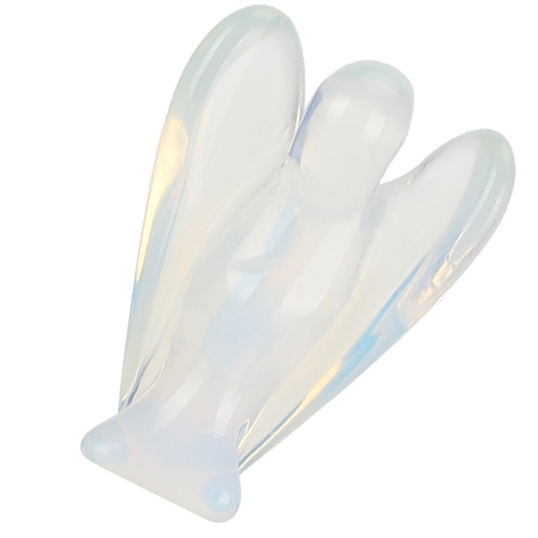 Jade Naturkrystal Engel 3-dimensionel udskæring Hjemindretning Håndværk Ornamenter 1,5 i Opal engel