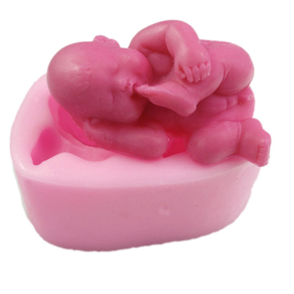 3D Baby Silikonform Sukker Chokoladeform Fondant Kage Dekorationsværktøj Sød gør-det-selv Sovende Baby Shower Lav Slikform