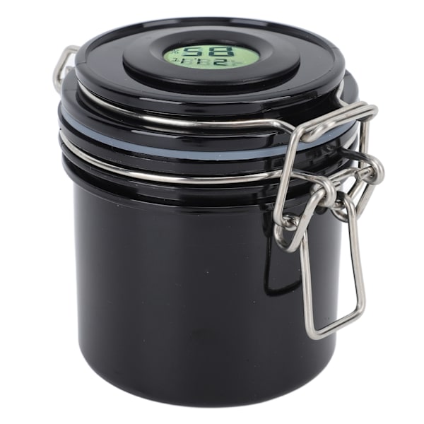 Øjenvippelim Opbevaringsboks 250ml Termometer Hygrometer Vippeforlængelse Lim Opbevaringsbeholder Sort