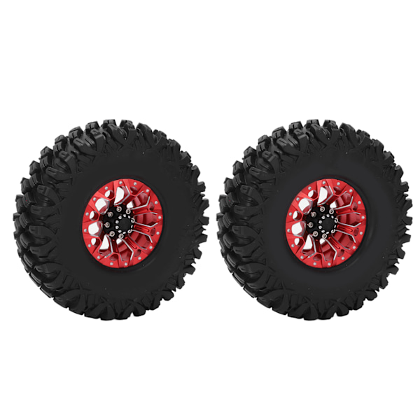 2 st/set 1,9 tum RC-bil Hjulfälg Däck Set för AXIAL SCX10 1/10 Crawler Bil Uppgraderingar Delar Röd