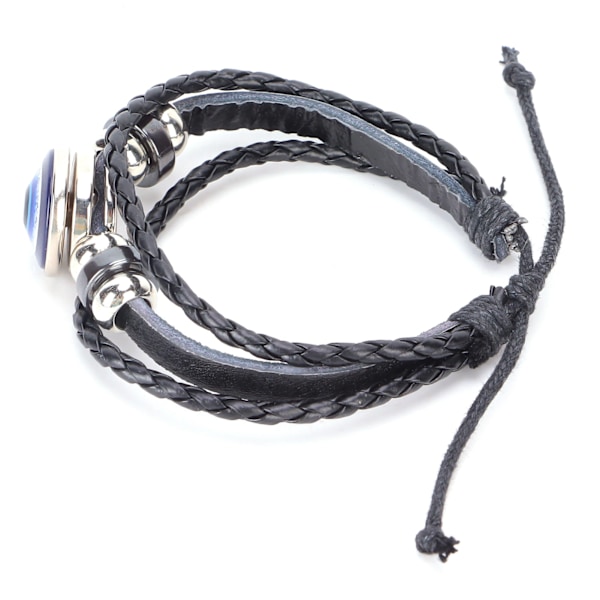 Blåt Ondt Øje Armbånd Tyrkisk Stil Justerbar Længde Håndvævet Læder Smykker til Mænd