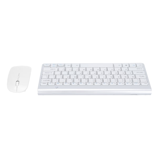 Tangentbord Mus Combo Trådlös 2.4G USB Ultraslim Bärbar Ergonomisk, slitstark tangentbord och mus för bärbar datorSilver