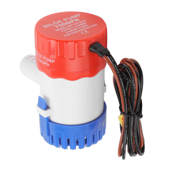 Länspump icke-automatisk med vattenkyld motor dränkbar marin vattenpump för pool spabåt 750GPH 12V