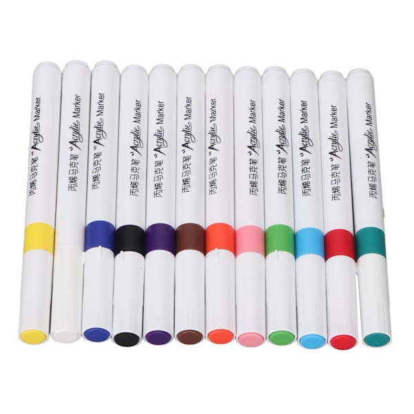 Akryl Paint Markers Vandbaseret Blæk Vandtæt Høj Dækning Paint Pens Paint Markers til DIY Maling 12 Farver
