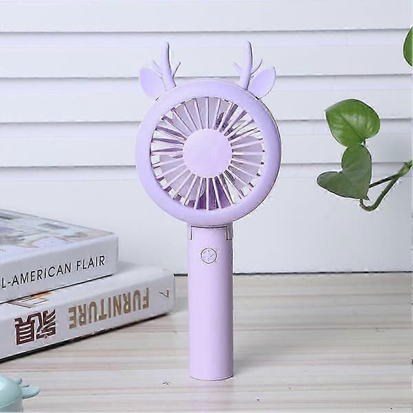 Håndholdt foldbar ventilator Mini bordventilator USB-opladning til rejsekontor Lilla