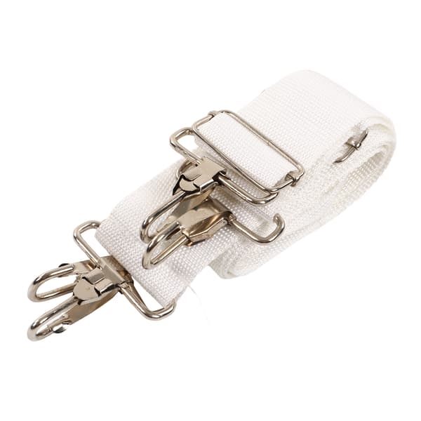 Basstrommereim Myk Nylon Elastisk Justerbar Ergonomisk Komfortabel Trommereim med Doble Skulderstropper Kompatibel med Basstromme Hvit