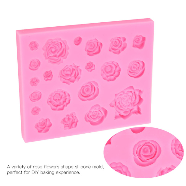 Silikonform Roseblomst Form DIY Chokolade Fondant Ler Form Dekoration Håndværk