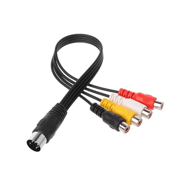 30 cm 5-pinners hann Din-plugg til 4 RCA Phono-hunnkontakter Lydkabel Kabelsnorforbindelse