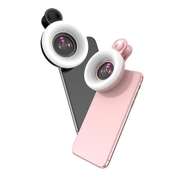 Ny mobiltelefon fyllelys 15x makrolinse bærbar Selfie Led Ring Blinklys Telefon Selfie Lampe Universal Ring Clip Light White