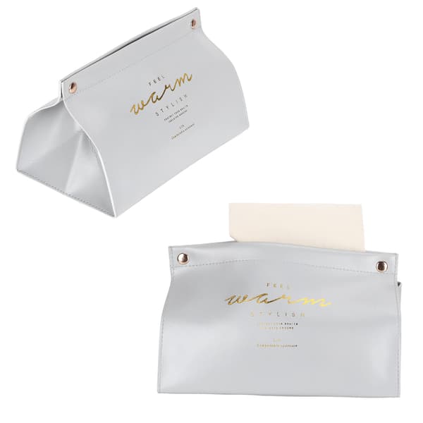 Tissue Box Holder Tissue Case PU Læder Serviet Papirpose Dispenser Hjem Bilindretning