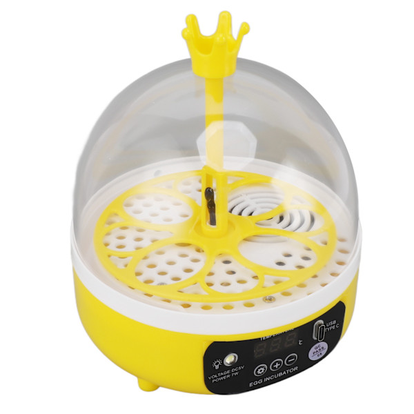 Mini ägginkubator för hemmet Automatisk temperatur fuktighetskontroll 4 ägg Ljusfjäderfä kläckningsmaskin för kycklingar Ankor Duvor Manuell svarvning