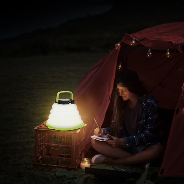 Inomhus natt LED-lampa Utomhuscamping Flexibel IP65 solenergi 3 nivås dimmer ljusgrön ram