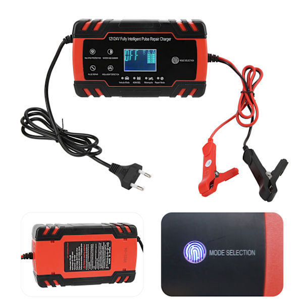 12V/24V 2-150Ah Batterilader Reparasjon Smart automatisk lading for bil motorsykkel 110V-240VEU Plugg