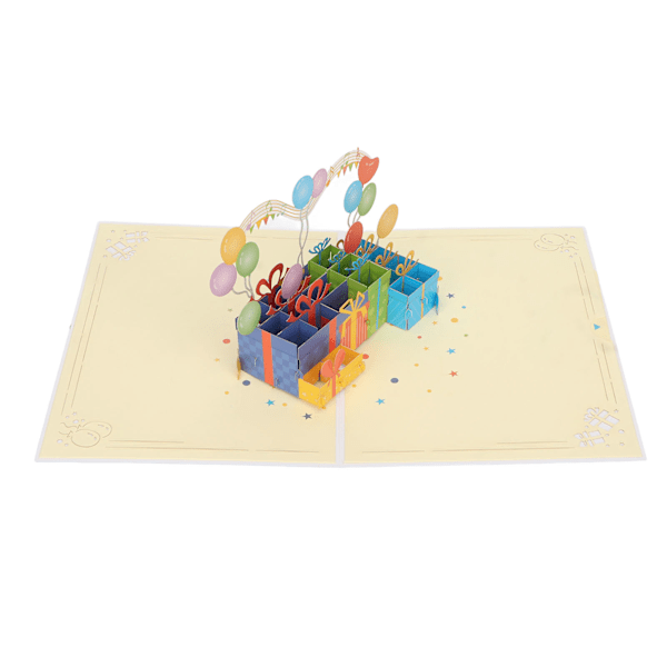3D Onnittelukortti DIY Hieno Kaunis 3D Syntymäpäiväkortti Kirjekuorella Numerokorteilla