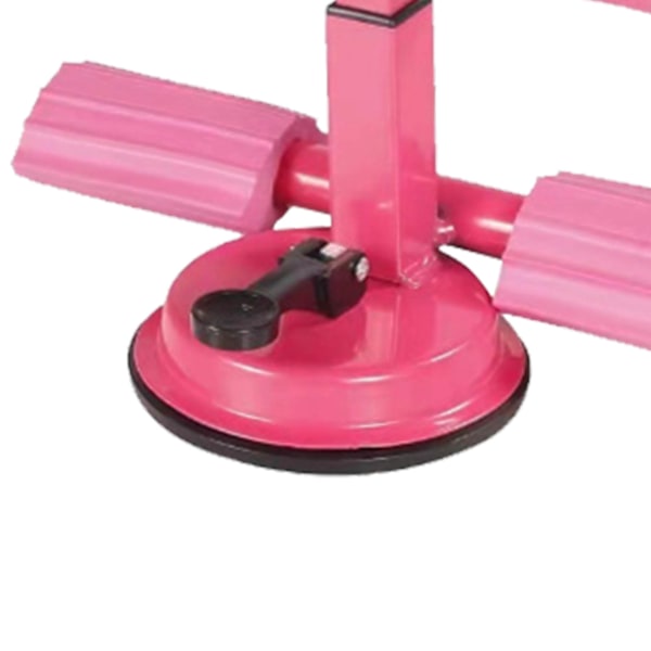 Sit Up Bar Gulv Metal Dobbeltstang Bærbar Sit Up Assistent Enhed med Sugkop til Fitnessøvelser Abdominal Muskler Fuldkrops Træning Pink