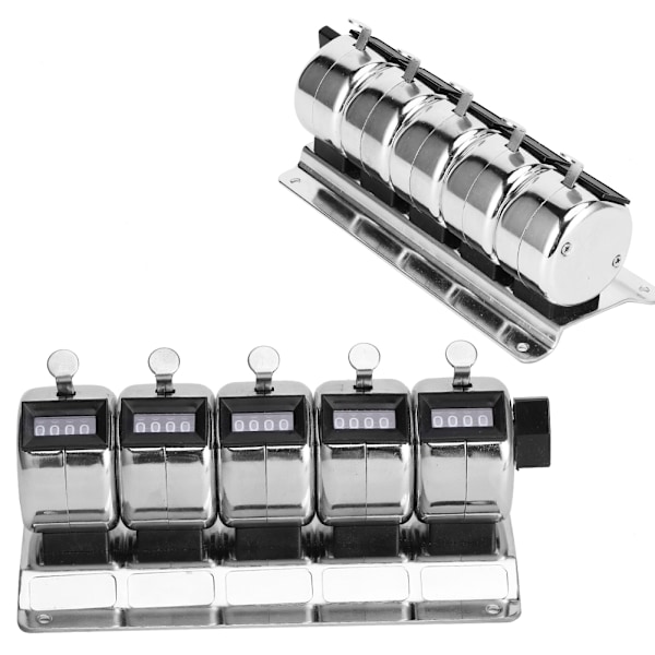 Mekanisk Tæller Metal Manuel Clicker 4-cifret 5 enheder Rustfrit stål Tally Hardwareværktøj