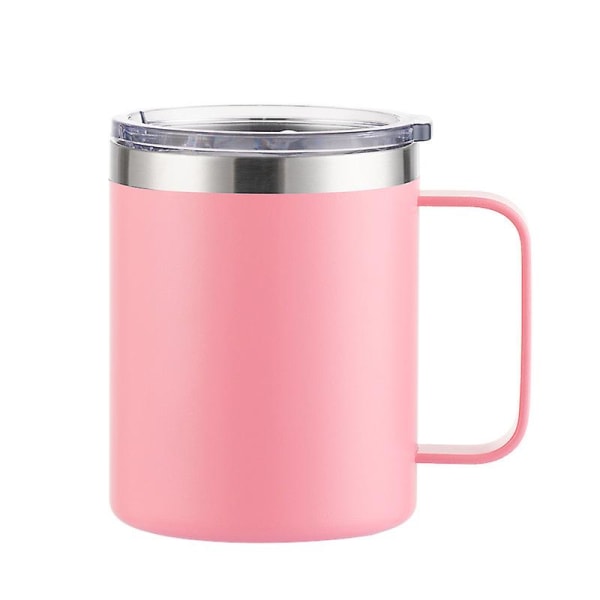 rustfrit stål kaffekrus med hank 2 STK pink