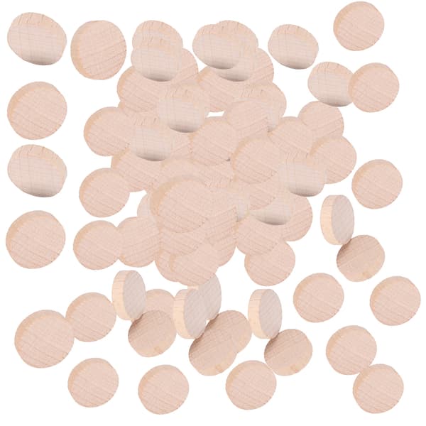 Bøg ubehandlet træskive gør-det-selv håndværk Runde træskiver Chiptilbehør 100 stk x 3 poser 2 cm