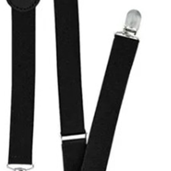 Svart Vuxen Bowtie Suspender Set Justerbar Clip On Elastisk Men Suspender för kontorsaffärer