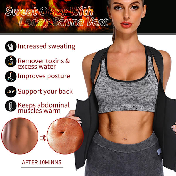 Kvinder Taljetræning Korset Lynlås Vest Justerbar Neopren Body Shaper Cincher Undertrøje Talje Shapewear